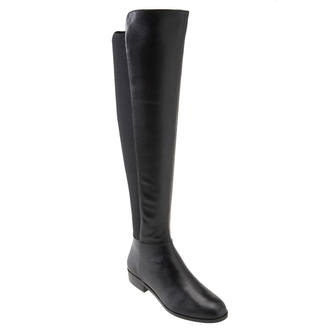 'Bromley' Over the Knee Boot, Main, color, BLACK LEATHER