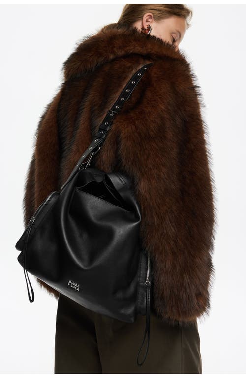 Bimba Y Lola Leather Crossbody Bag In Black