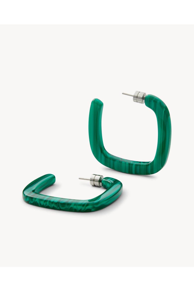 Midi Square Hoops, Alternate, color, Malachite