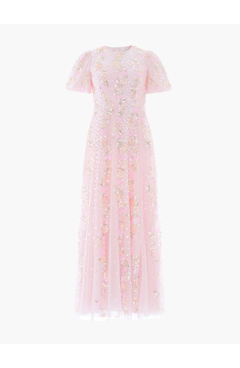 Needle & Thread Confetti Round Neck Ankle Gown, Alternate, color, Peony Pink/Multi