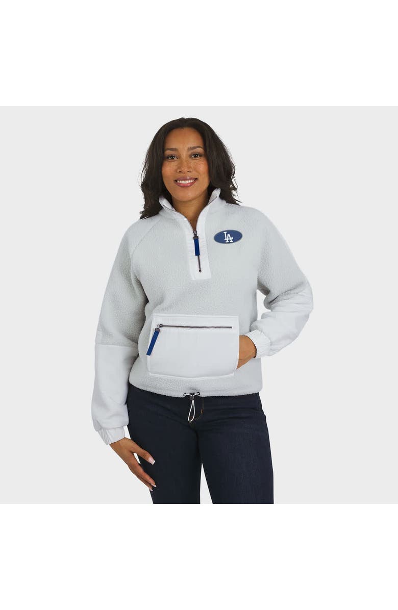 WEAR by Erin Andrews Women's WEAR by Erin Andrews Gray Los Angeles Dodgers Polar Fleece Quarter-Zip Jacket, Alternate, color, Gray