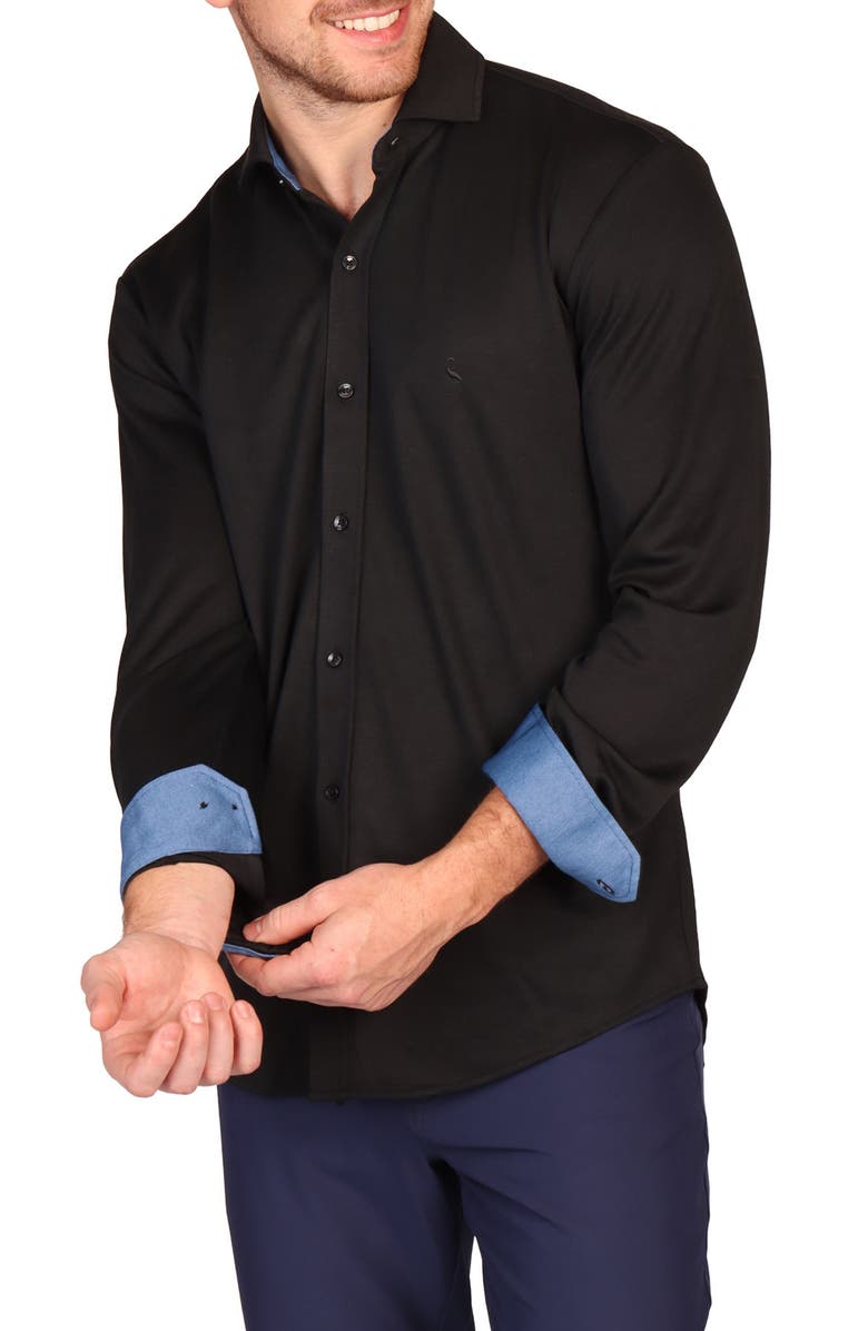 TailorByrd Classic Fit Button-Down Shirt, Alternate, color, Black