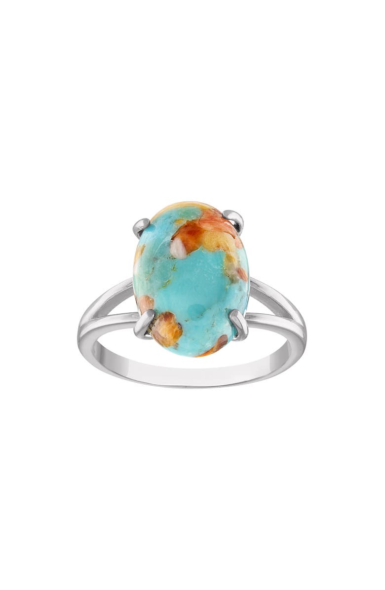 FZN Sterling Silver Turquoise Ring, Main, color, Turquoise/Silver