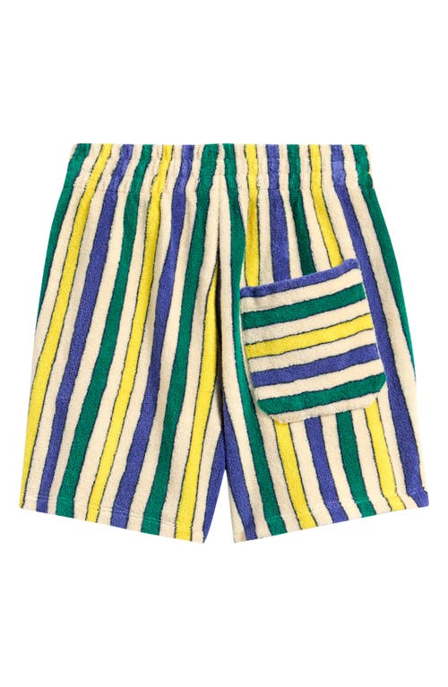 Bobo Choses Striped Cotton Terry Shorts In Off White