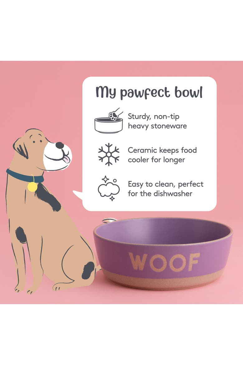 Woof Dog Bowl, 7.9 Inch, 44oz, Alternate, color, Purple