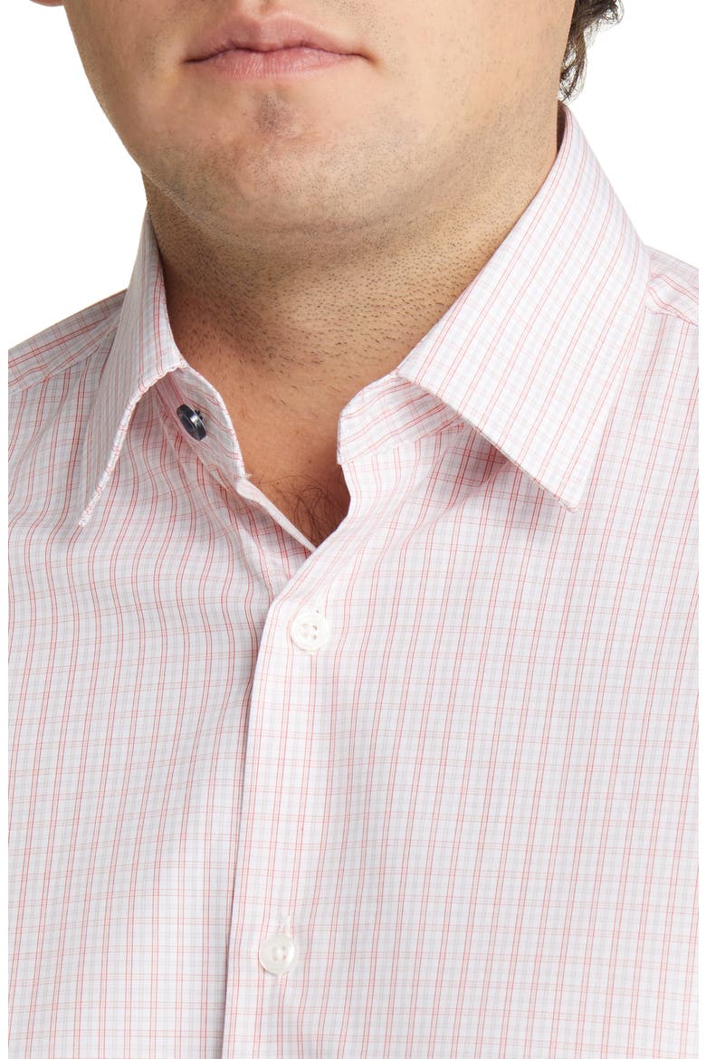 Men's Tailored Fit Check Dress Shirt, Alternate, color, RED