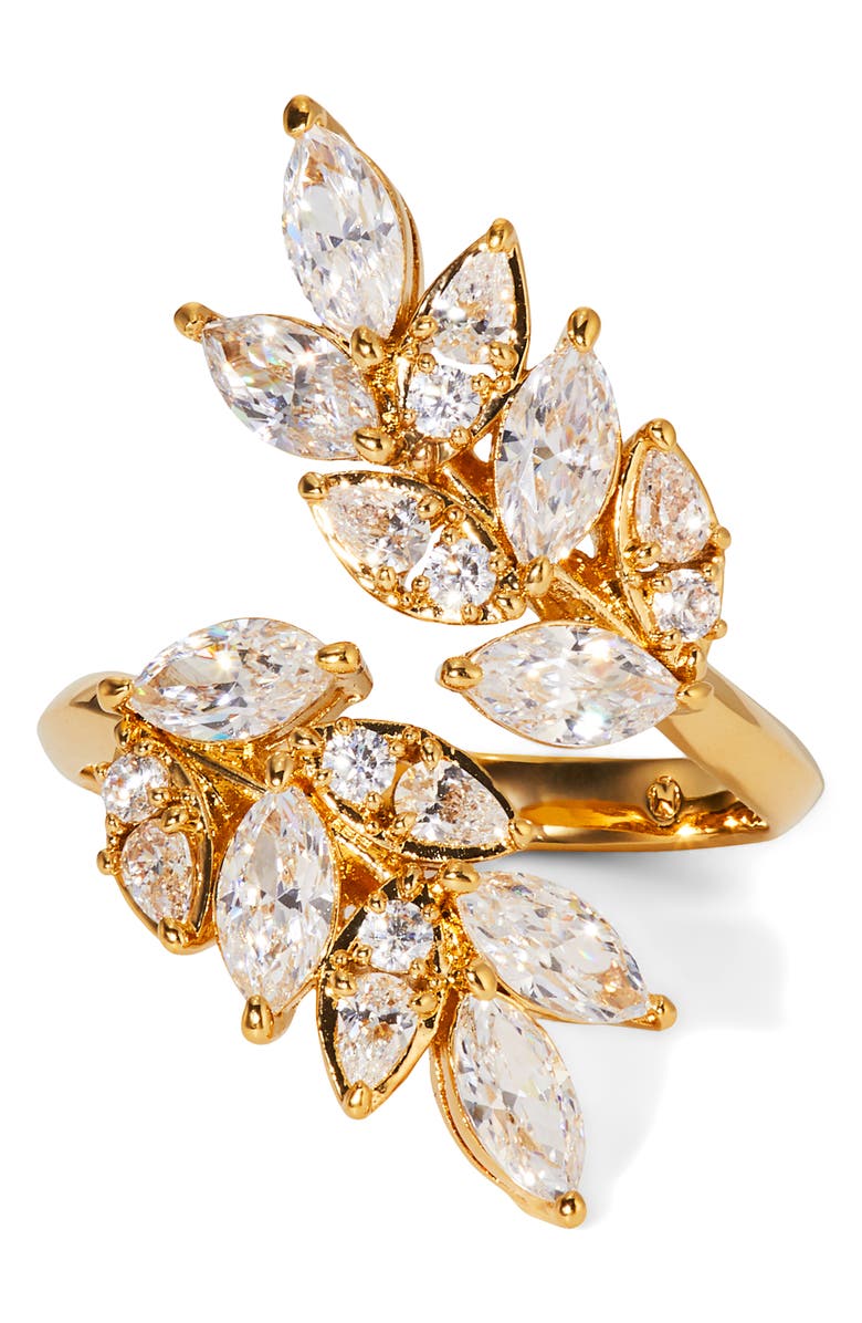 Nadri Ravish Vine Cubic Zirconia Ring, Main, color, Gold