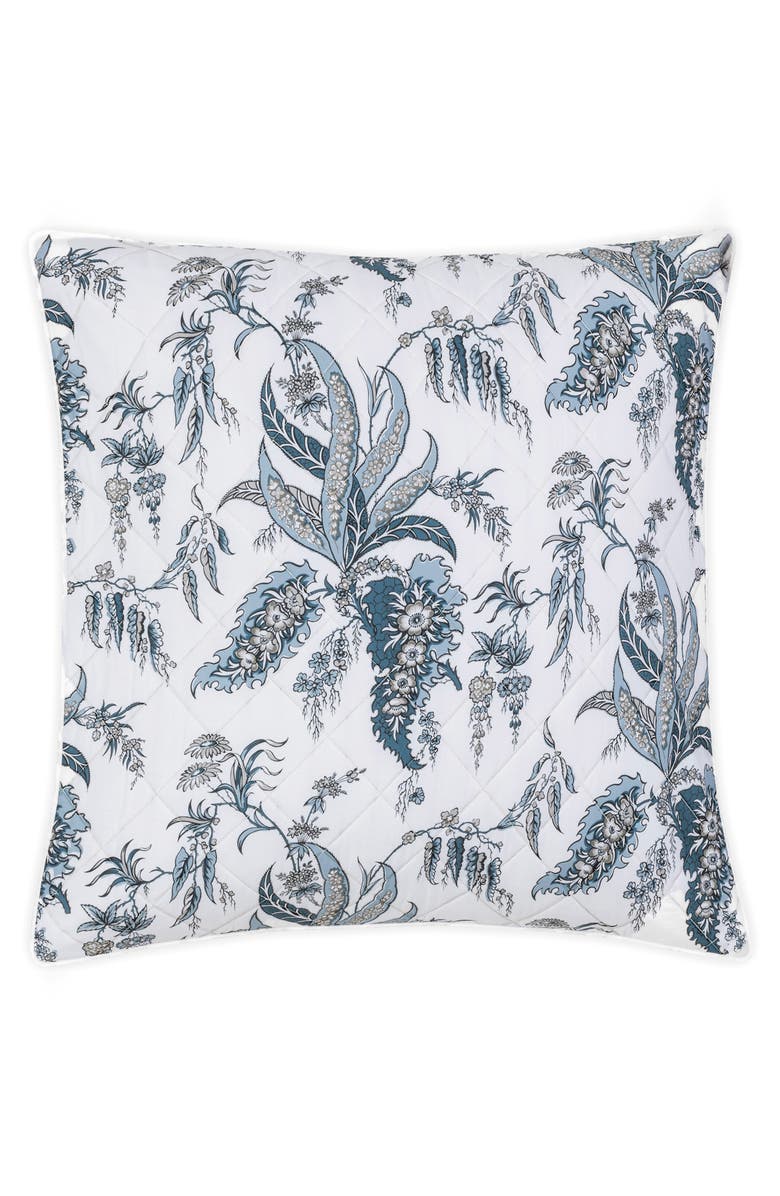 Matouk Apolline Quilted Euro Sham, Main, color, Mediterranean