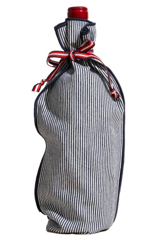 ATELIER SAUCIER ATELIER SAUCIER INDIGO STRIPE BOTTLE BAG