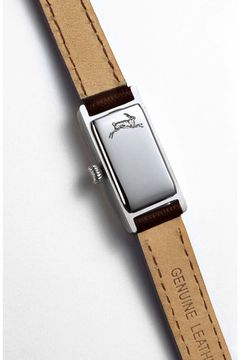 The Kimsey "Double Wrap" Calfskin Leather Watch Strap Only, Alternate, color, Espresso Strap - Silver Buckle
