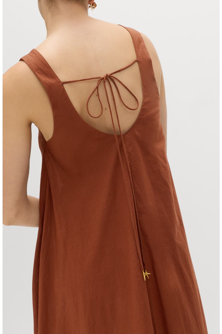 Volume Sleeveless Maxi Dress, Alternate, color, CHESTNUT BROWN