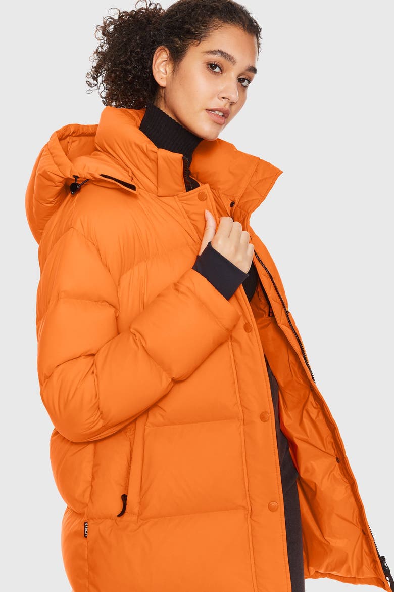 Puff-O® Hip-Length Down Puffer Jacket, Alternate, color, Orange