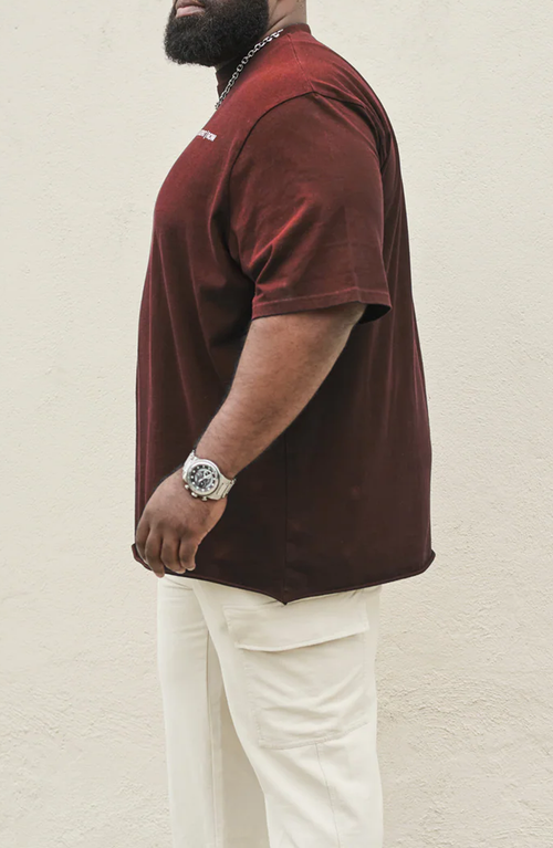 Regent Row Organic Cotton Tee W/ Rr Logo In Burgundy