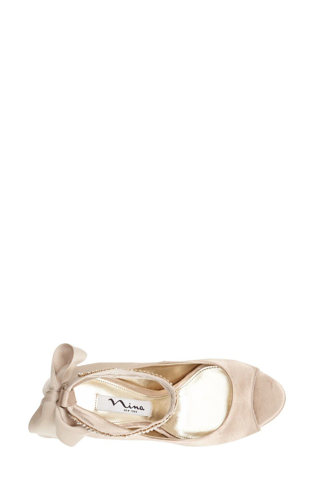 Nina 'Emma' Crystal Embellished Ankle Strap Pump, Alternate, color, 