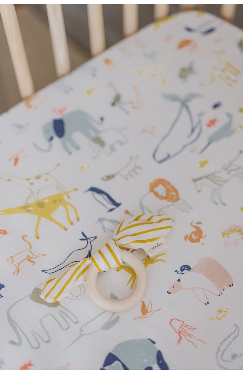 Pehr Into the Wild Organic Cotton Crib Sheet, Alternate, color, Into The Wild