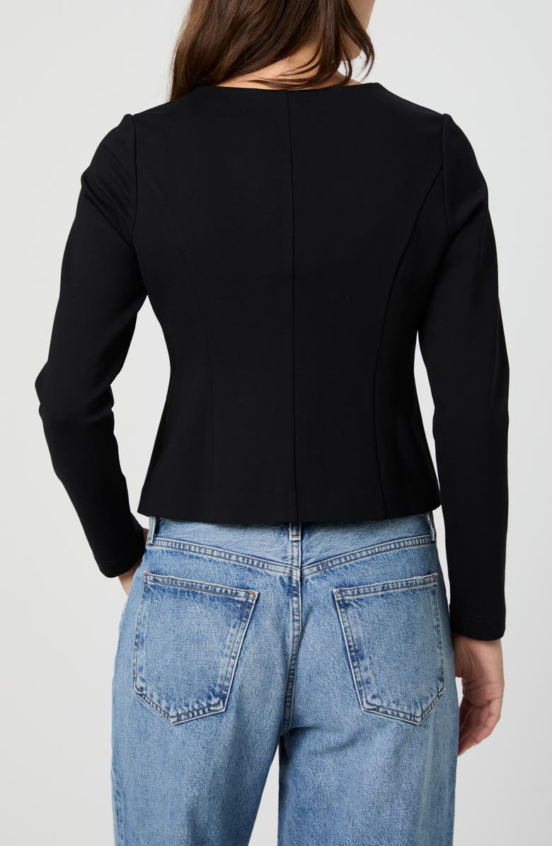 French Connection Square Neck Long Sleeve Ponte Top, Alternate, color, Black