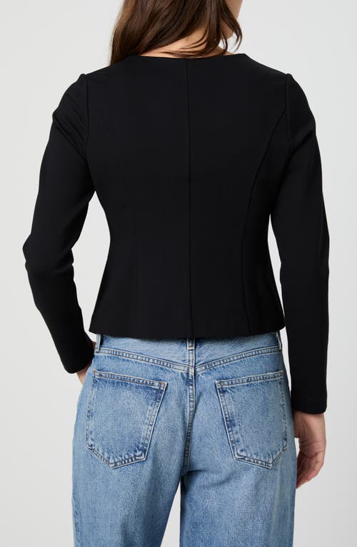 French Connection Square Neck Long Sleeve Ponte Top In Black