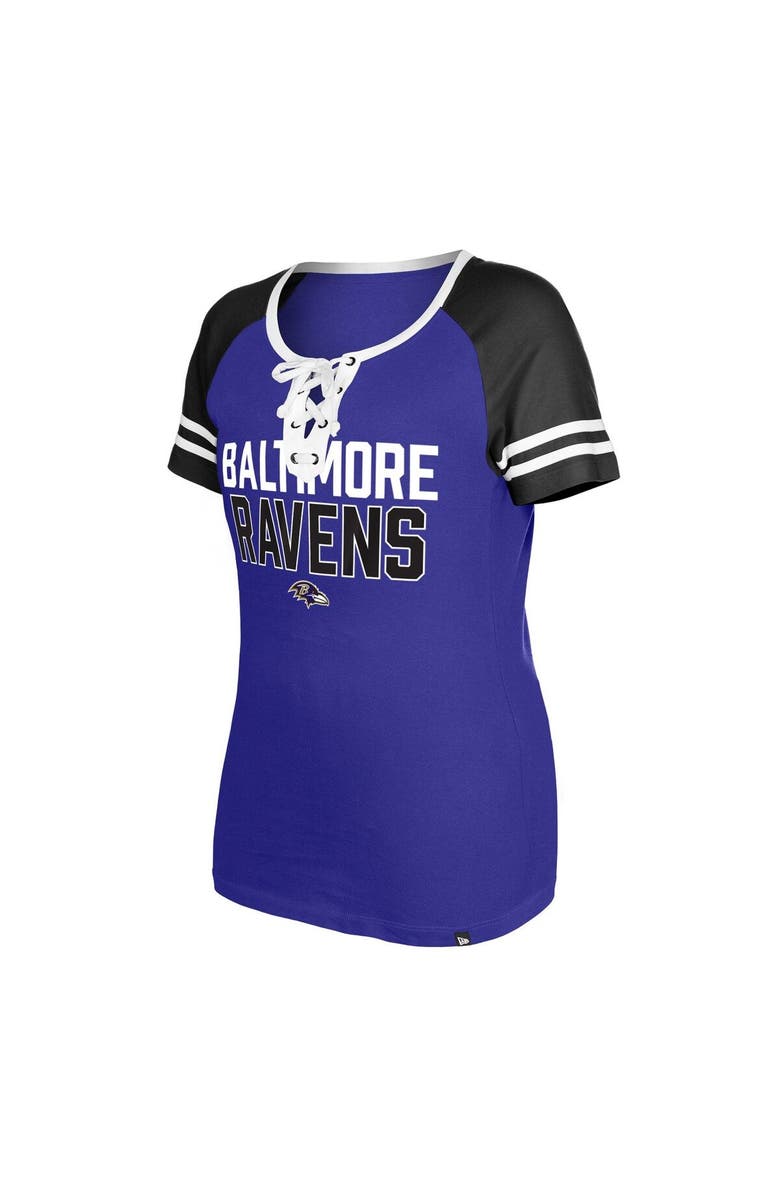 New Era Women's New Era  Purple Baltimore Ravens Raglan Lace-Up T-Shirt, Alternate, color, Purple