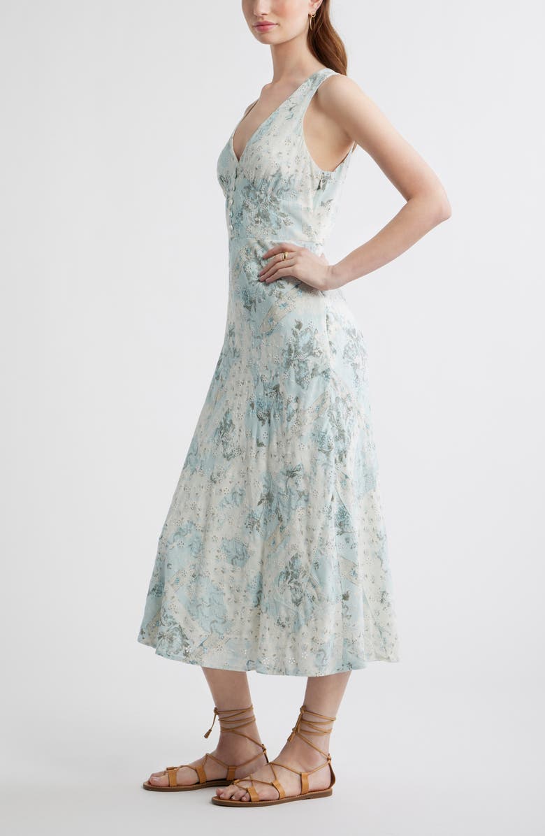 Treasure & Bond Embroidered Bias Cut Midi Dress, Alternate, color, Blue Wallpaper Collage