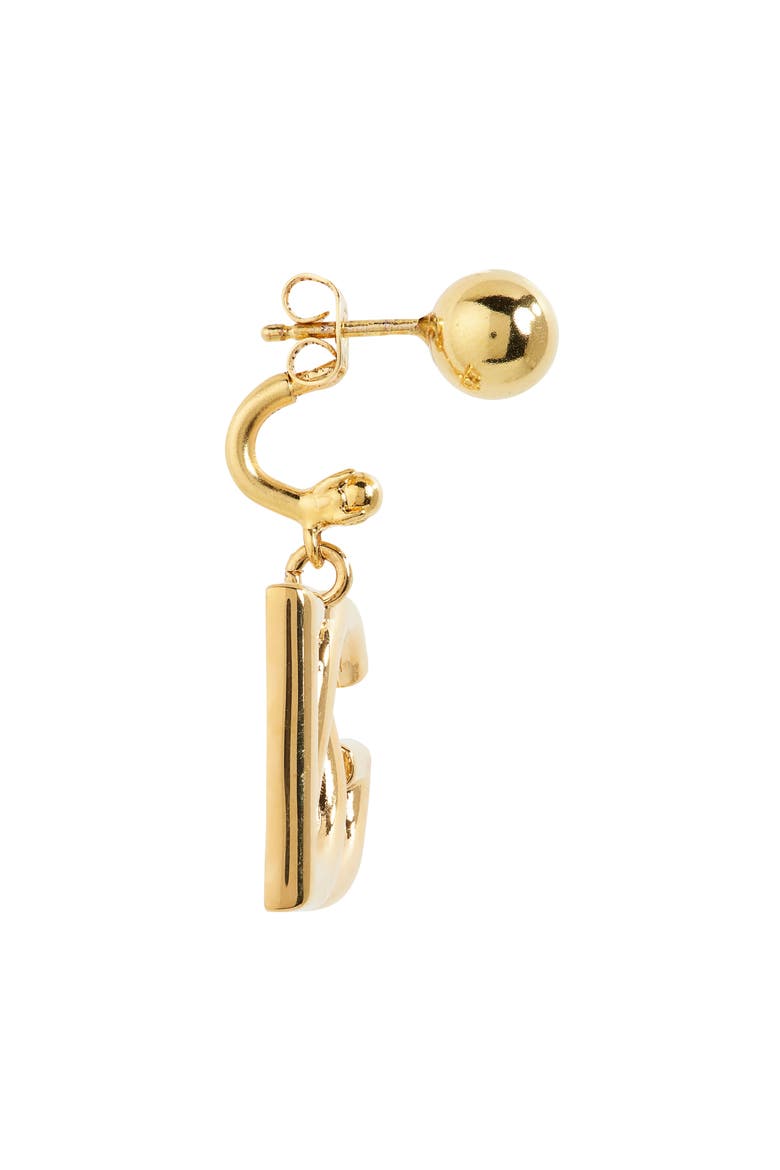Logo Drop Back Earrings, Alternate, color, ORO