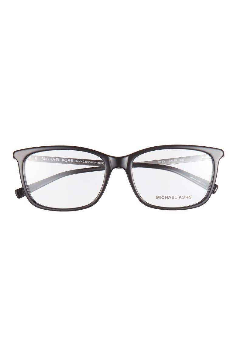 54mm Rectangular Optical Glasses, Alternate, color, BLACK
