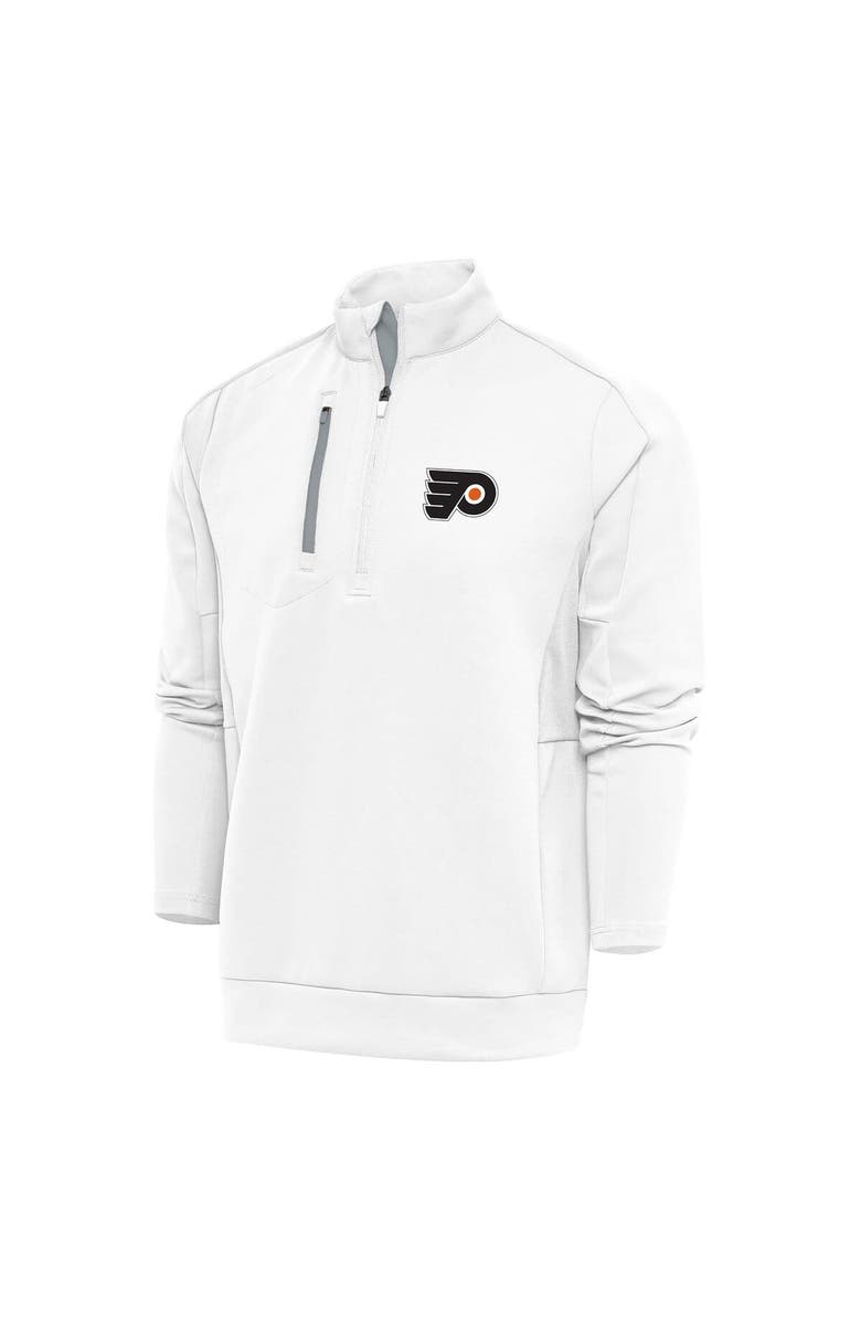 ANTIGUA Men's Antigua White Philadelphia Flyers Special Edition 2.0 Generation Quarter-Zip Pullover Top, Main, color, White