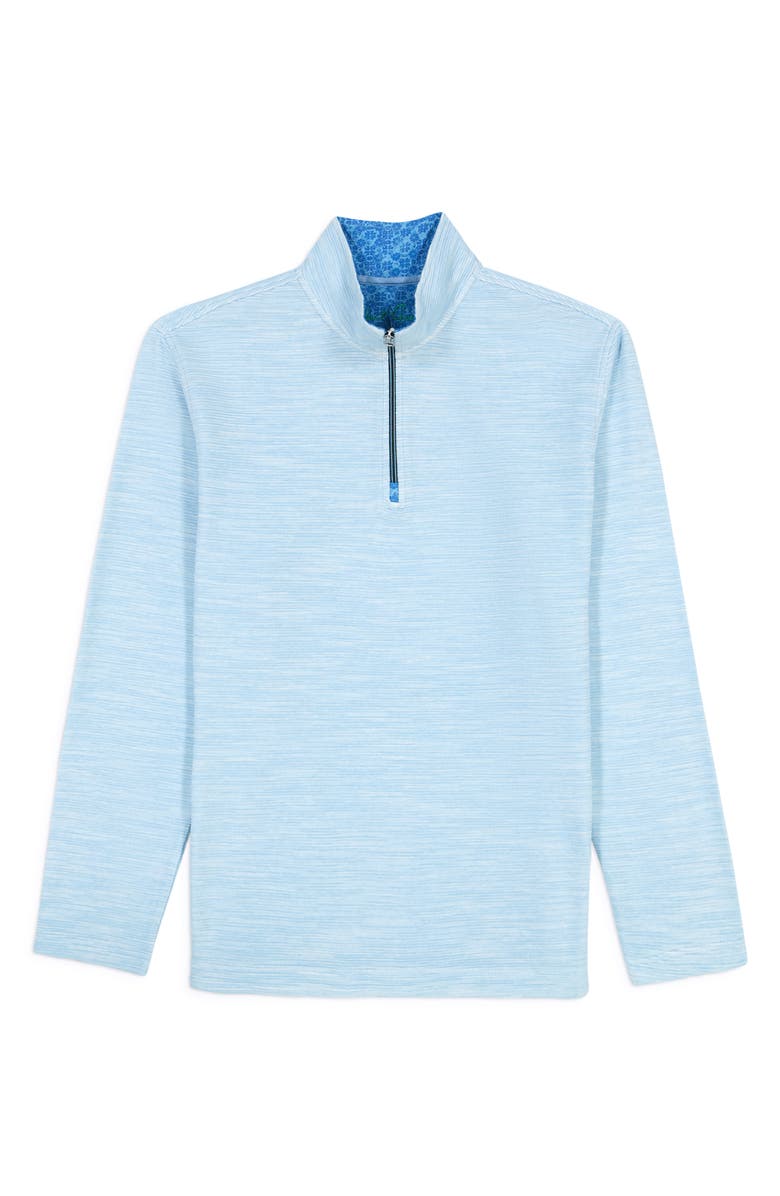 Robert Graham Ledson Quarter-Zip Knit Sweatshirt, Alternate, color, Glacier