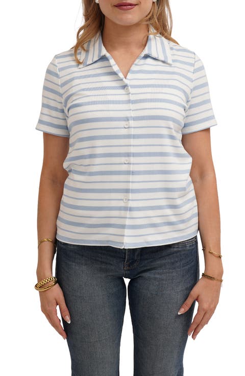 Striped Button Front Shirt