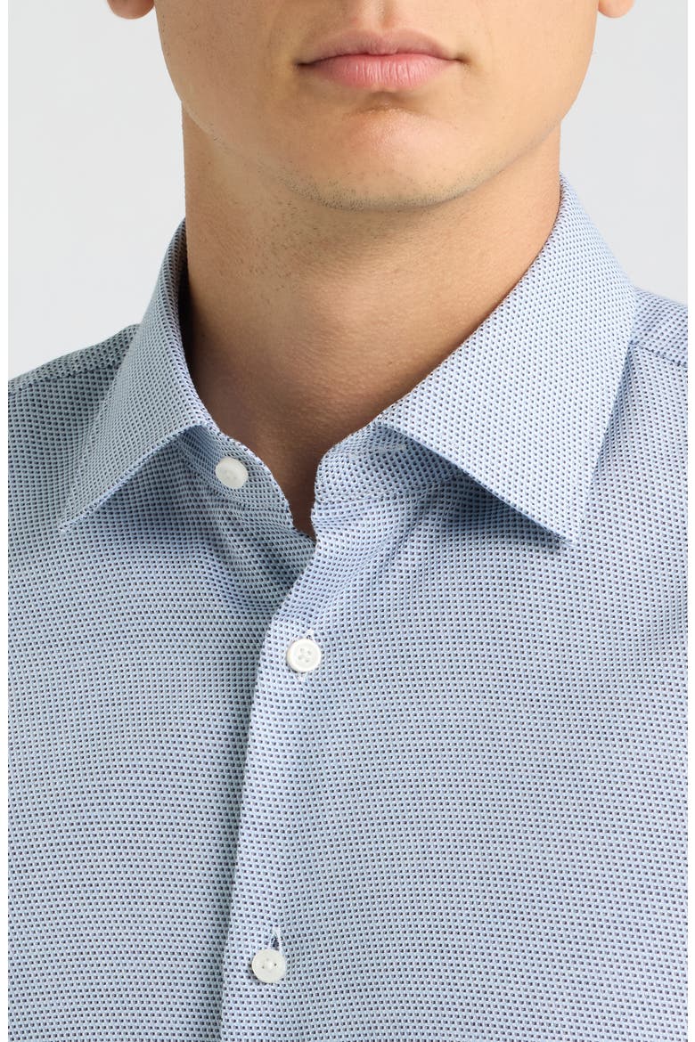 Hank Slim Fit Micropattern Cotton Dobby Dress Shirt, Alternate, color, BLUE