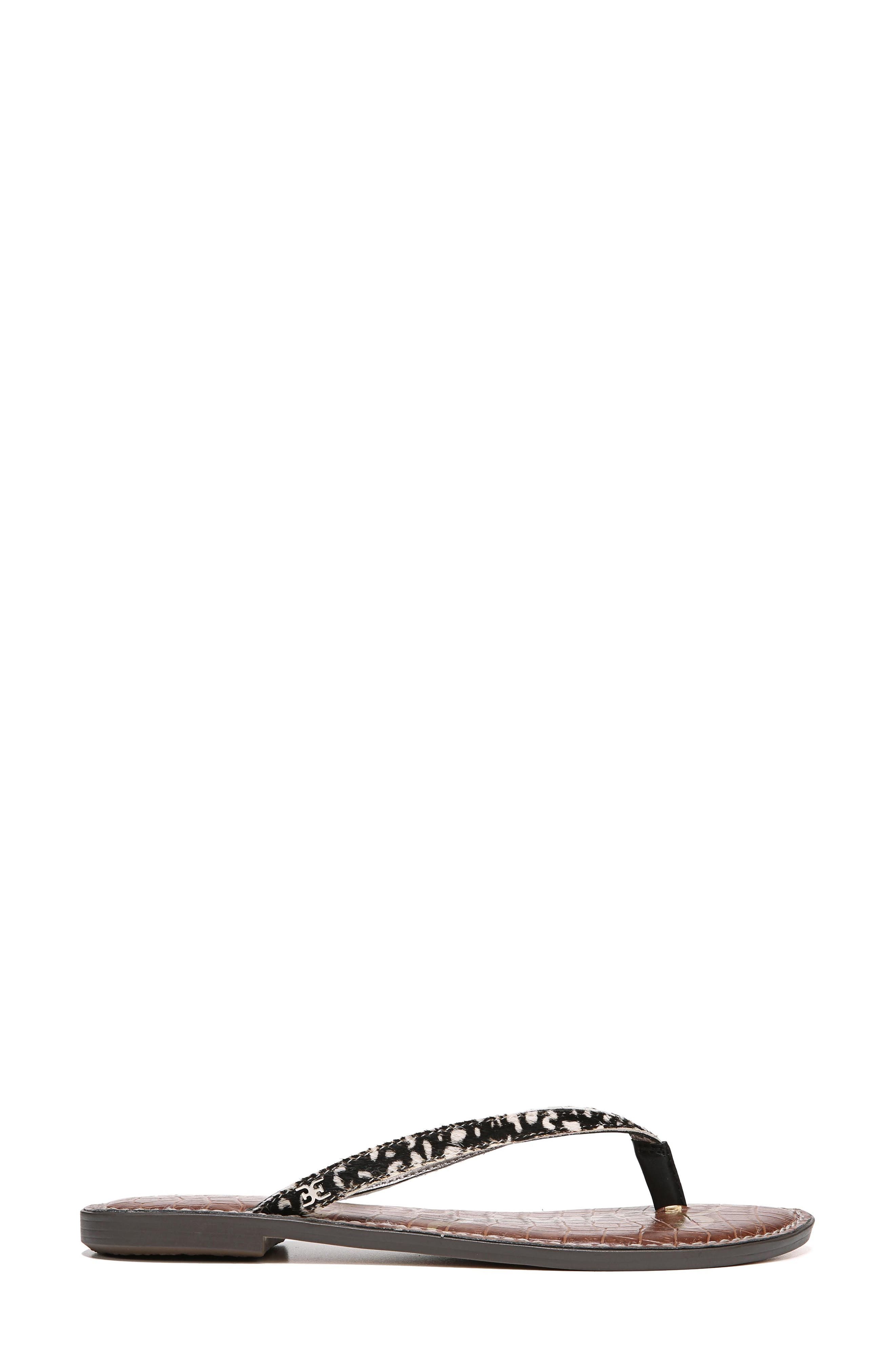 Gracie Genuine Calf Hair Sandal, Alternate, color, BLACK/ IVORY CALF HAIR