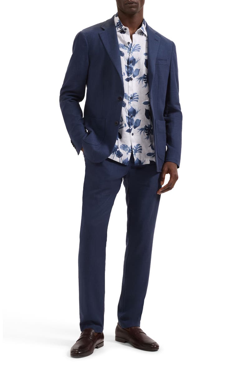 Aerolinen Linen Blend Sport Coat, Alternate, color, NAVY