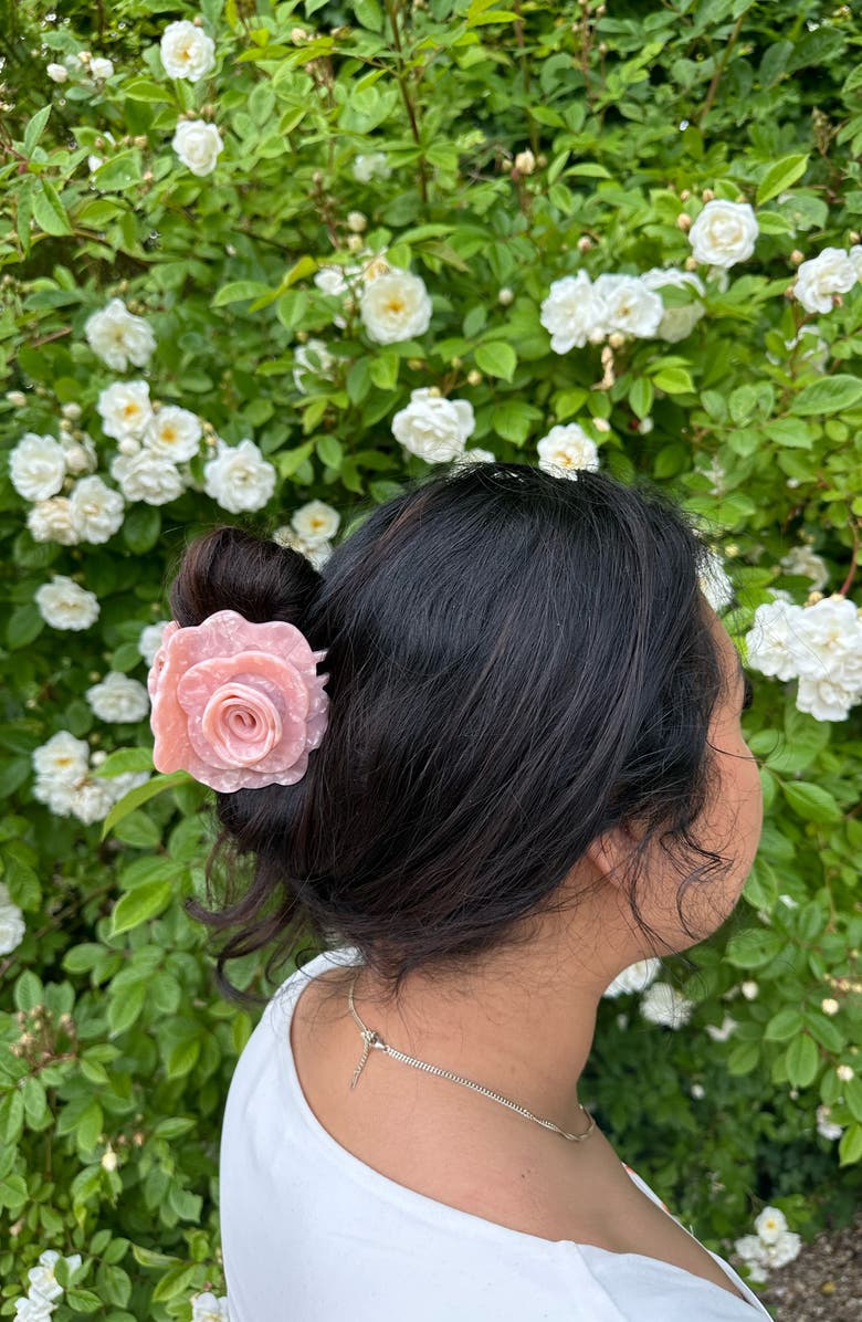 Solar Eclipse Origami Rose Claw Clip, Alternate, color, Pink