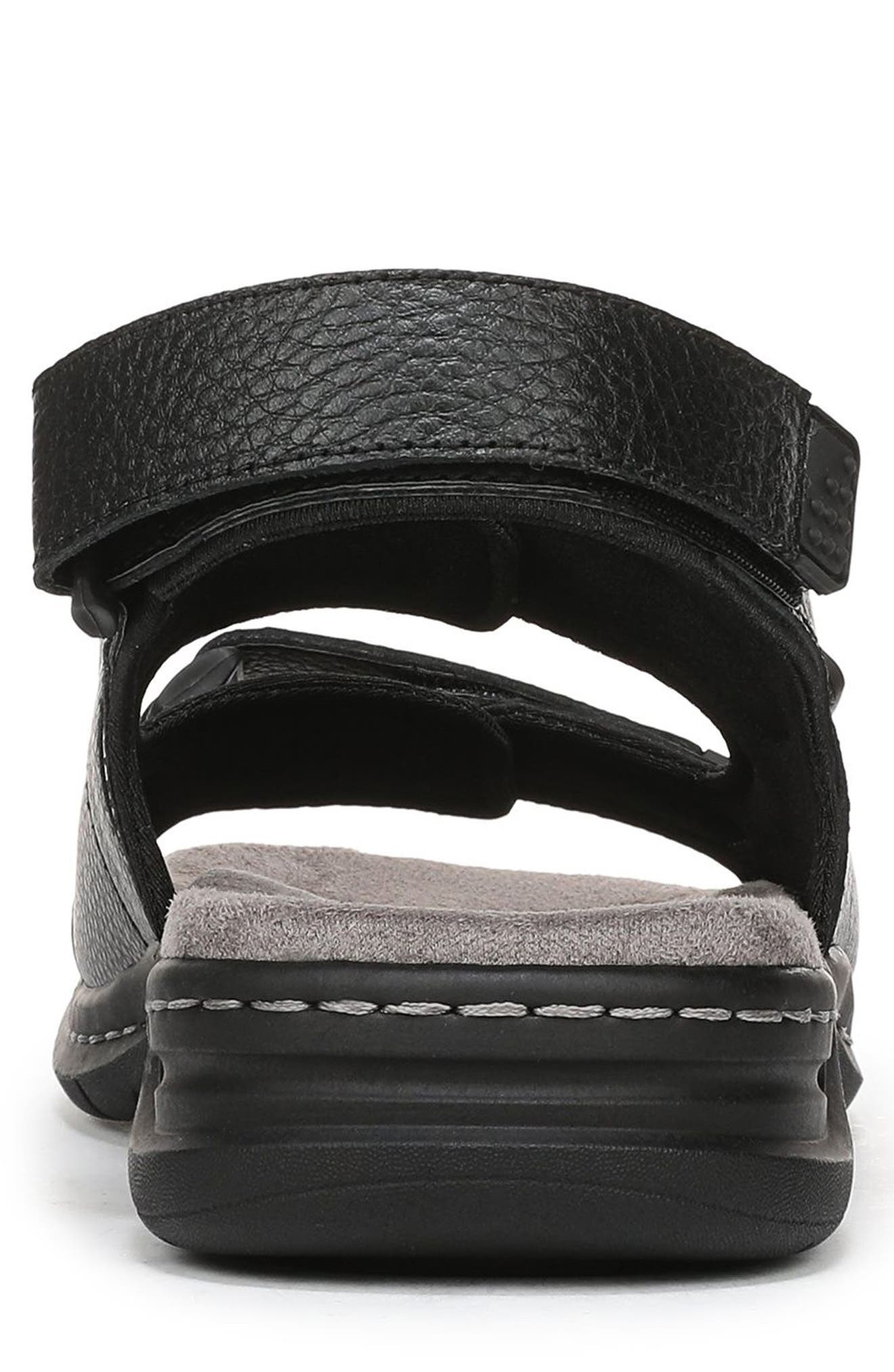 Dr. Scholl's Gavin Hook-and-Loop Sandal - Wide Width Available, Alternate, color, Black Leather