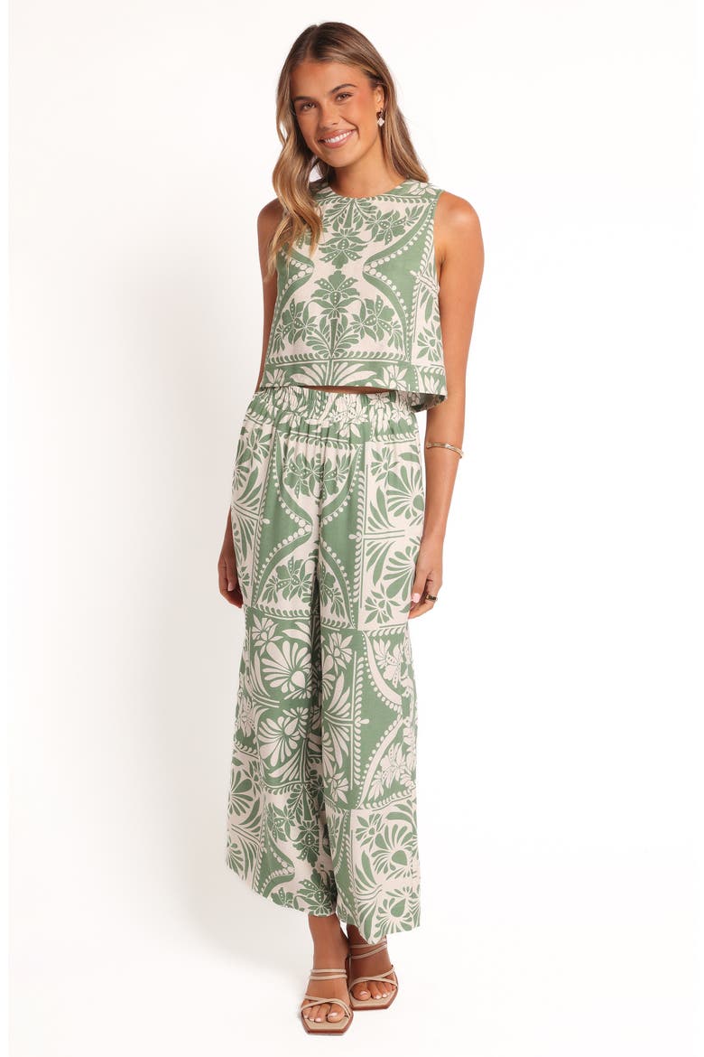 Nevin Printed Wide Leg Pants, Alternate, color, GREEN FLORAL