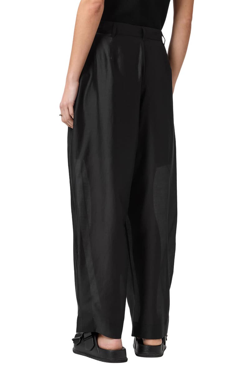 AllSaints Becca Pleated Trousers, Alternate, color, Black
