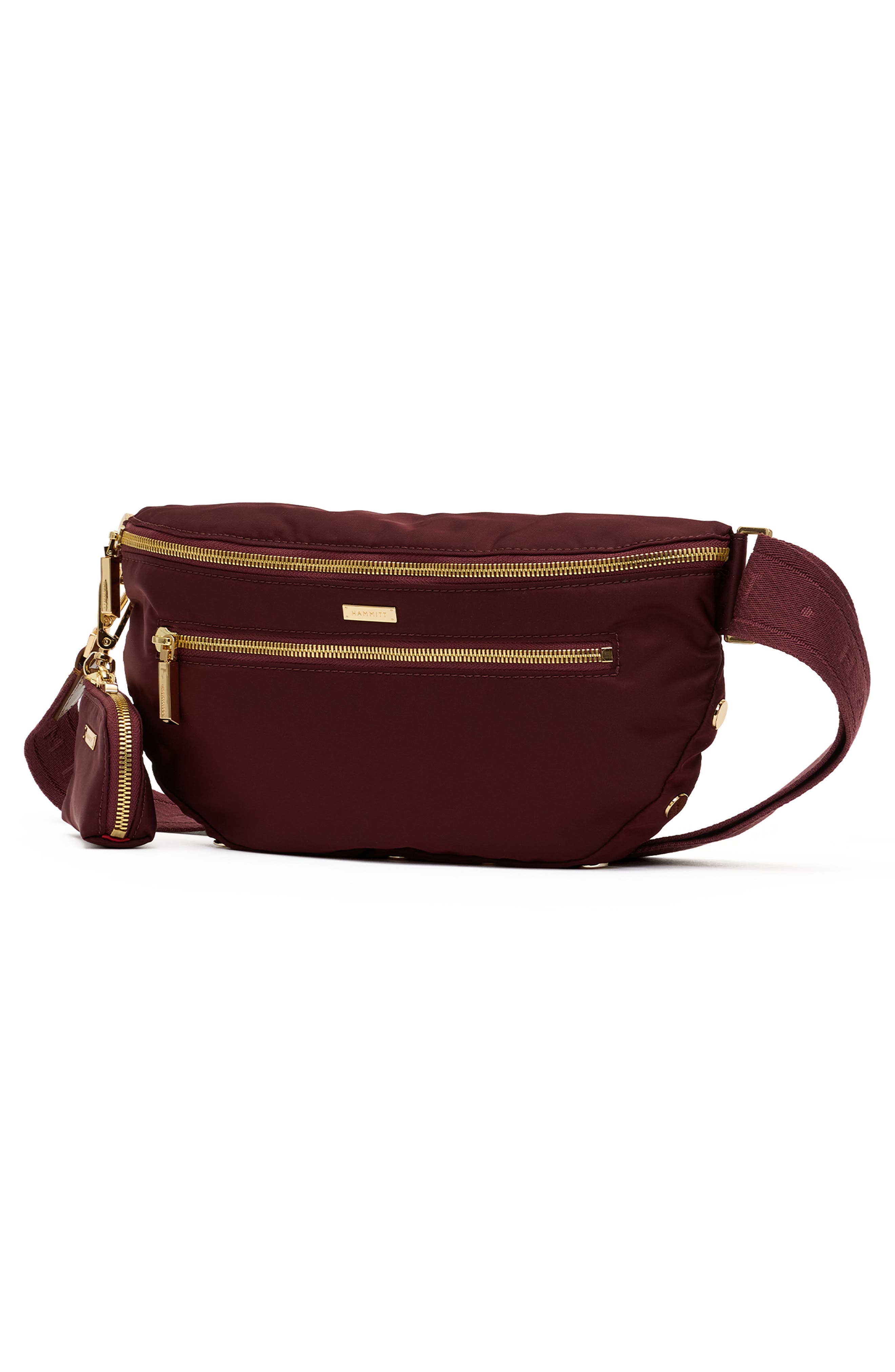 Large Charles Nylon Crossbody Belt Bag, Alternate, color, WINE NYLON/ GOLD