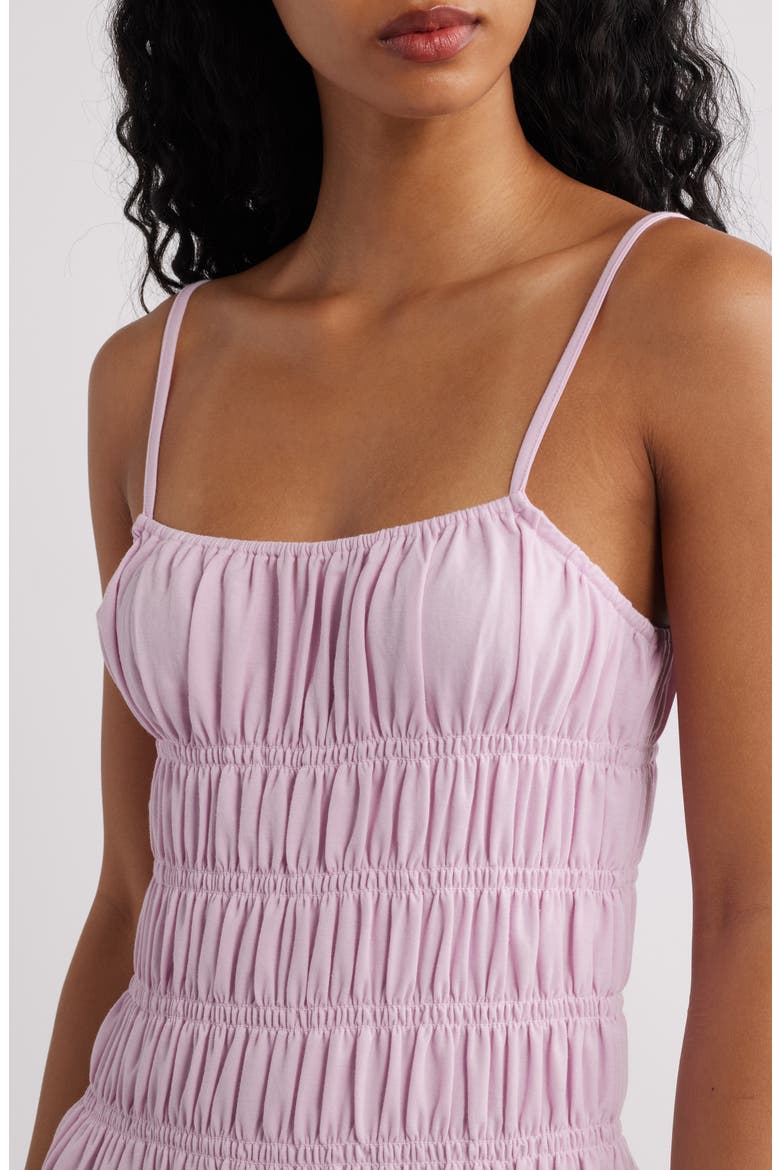 Ruched Bodice Midi Dress, Alternate, color, LIGHT PINK