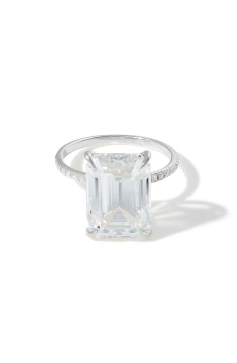 Emerald Cut Lab Created Moissanite Ring