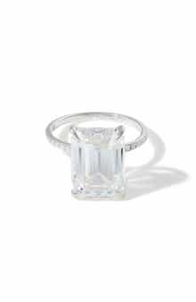 Emerald Cut Lab Created Moissanite Ring