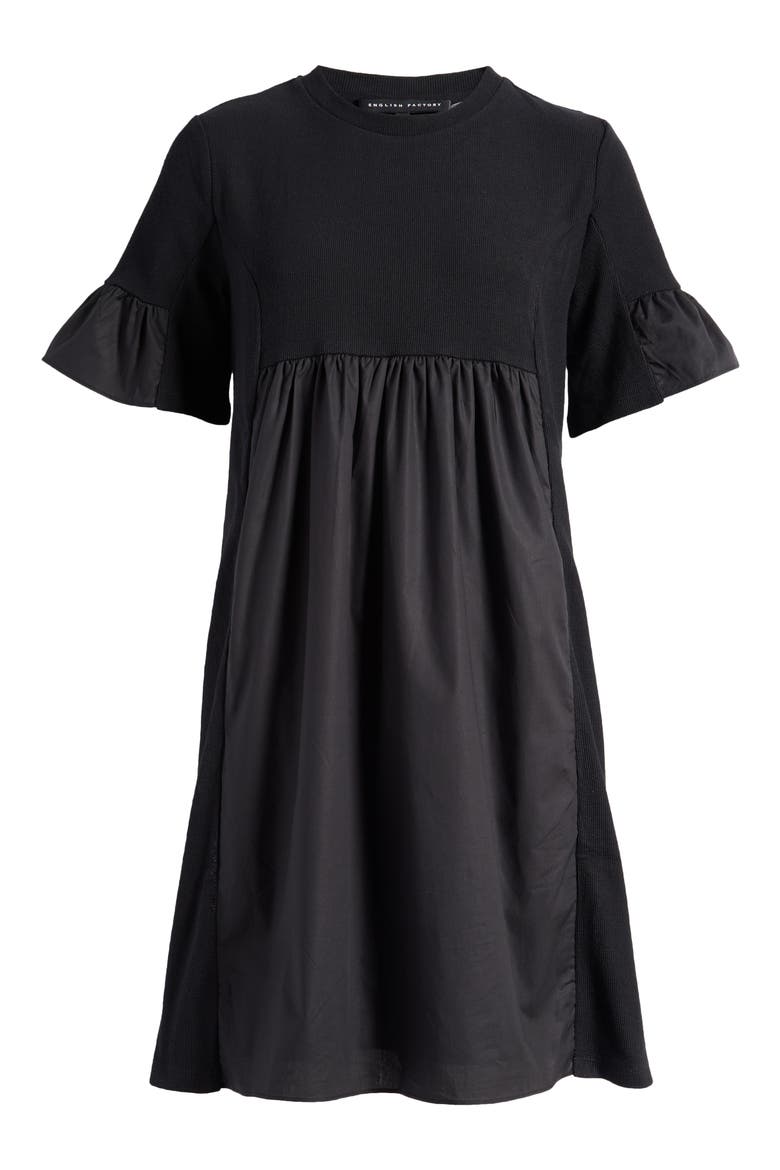 Solid Minidress, Alternate, color, BLACK