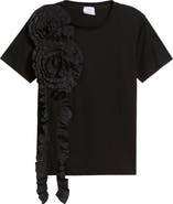 NIKKI LUND Peony Floral Appliqué Top