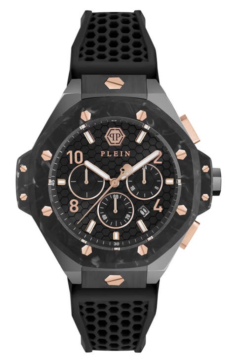 Chronograph Royal Quartz Silicone Strap Watch, 46mm