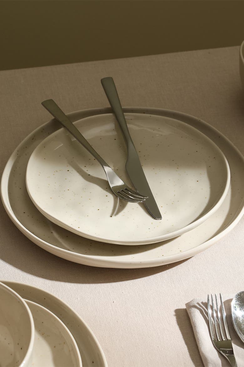 Mirella Stoneware 12-piece Dinnerware Set, Alternate, color, Beige