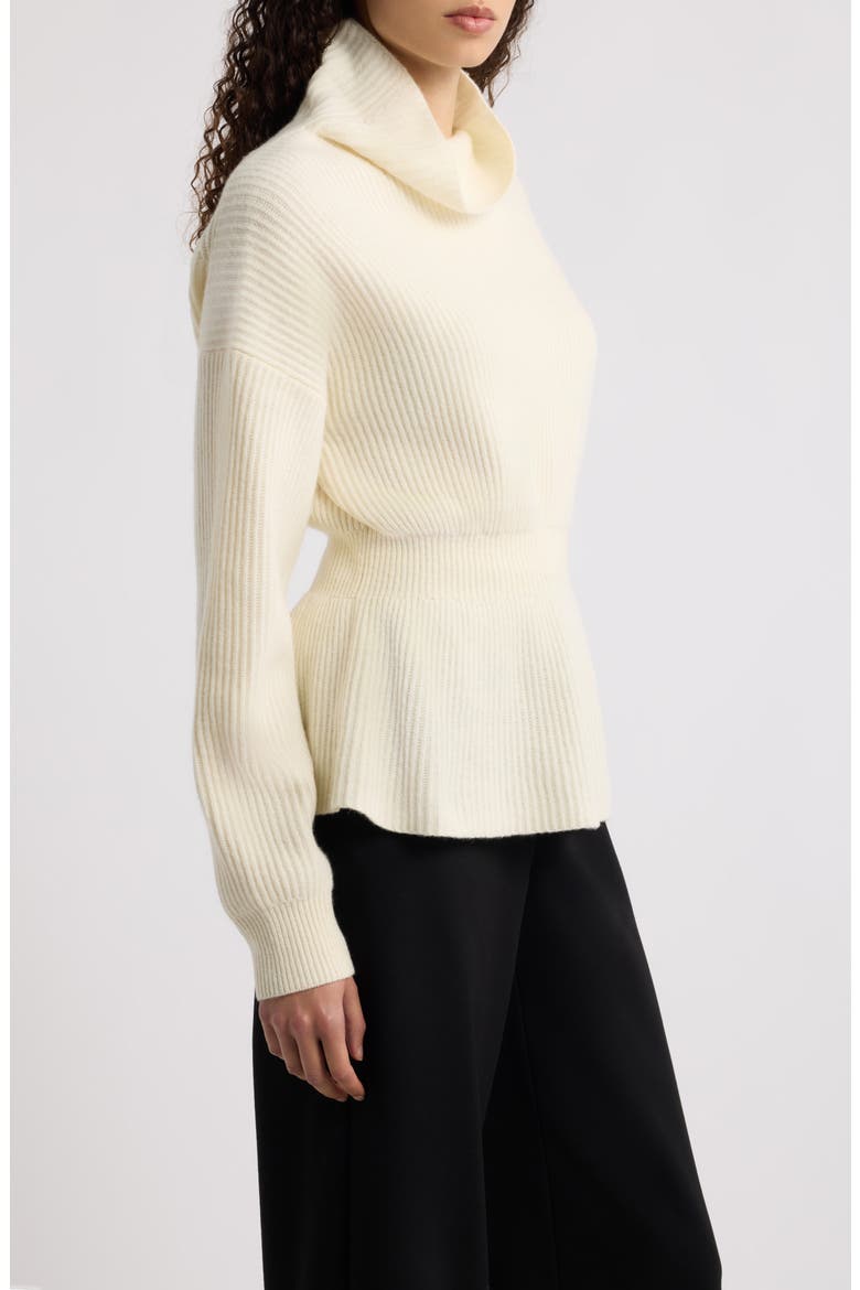 Cinch Waist Wool & Cashmere Sweater, Alternate, color, IVORY - C05