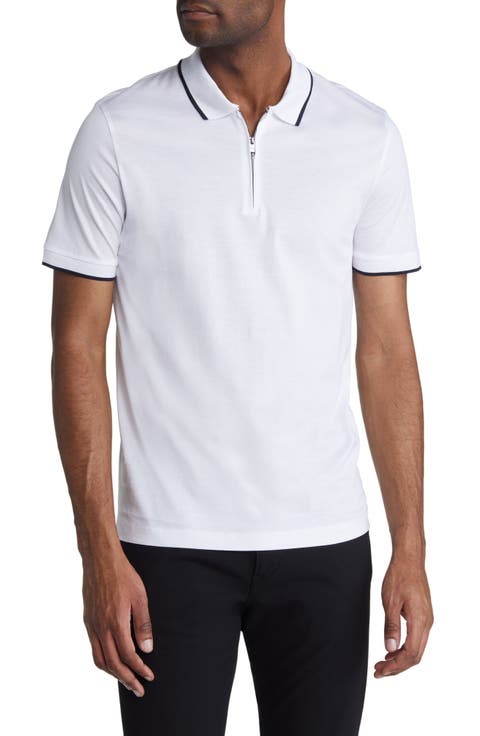 Polston Tipped Zip Polo