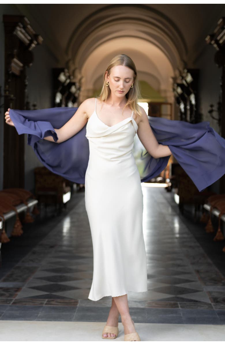 Elizabetta Carmen - Silk Scarf/Shawl for Women, Alternate, color, Marine Navy