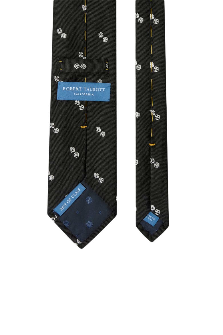 Robert Best Of Class Dice Novelty Silk Tie, Alternate, color, Black