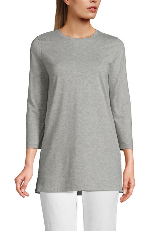 Lands' End 3/4 Sleeve Cotton Supima Tunic In Gray