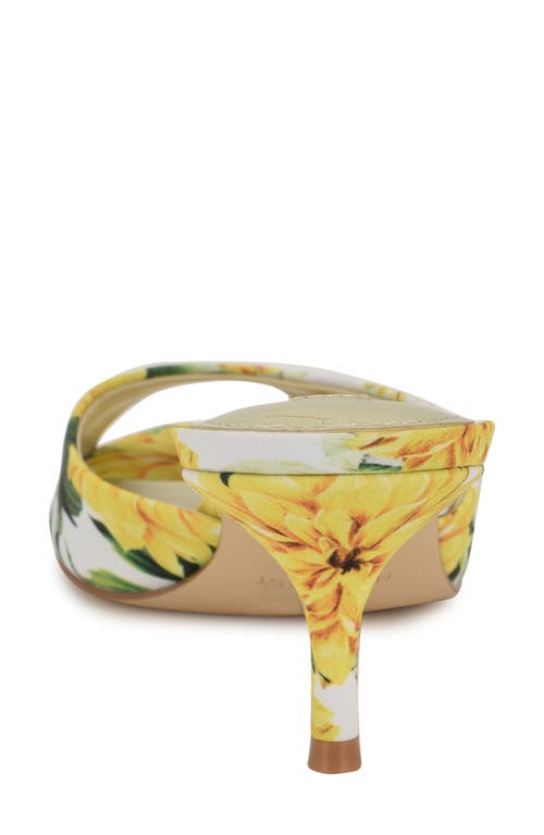 Nine West Luvlie Kitten Heel Slide Sandal In Yellow