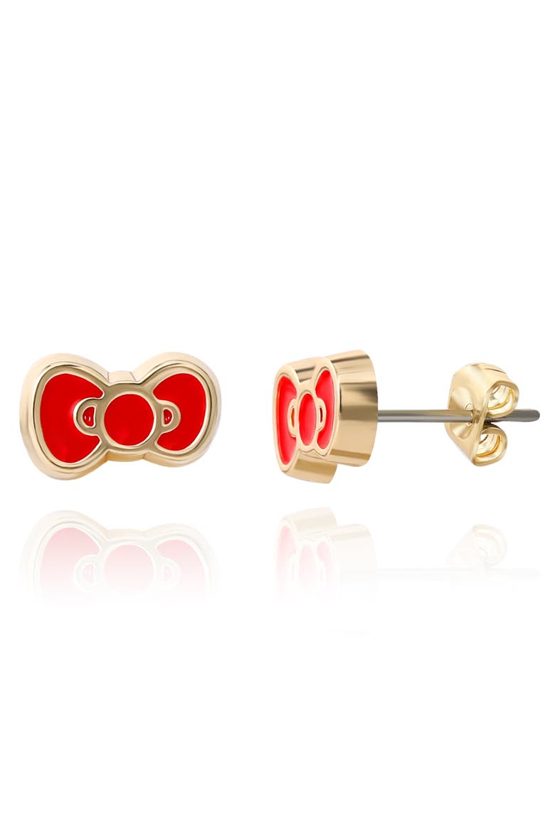 Snowman Necklace and Earring Christmas Set, Alternate, color, Yellow gold, white, red